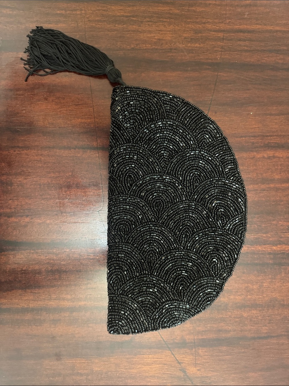 Anthropologie - Beaded Half-Moon Clutch with Tassel